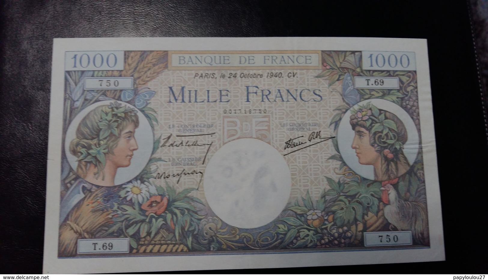 Billet De 1000 Fr "Commerce Et Industrie" 24/10/1940 - 1 000 F 1940-1944 ''Commerce Et Industrie''