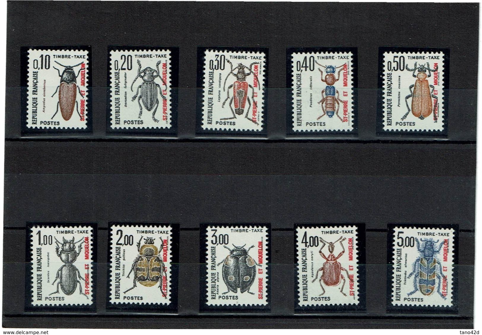 SAINT PIERRE ET MIQUELON TIMBRES TAXE SERIE INSECTES ** TB - Postage Due