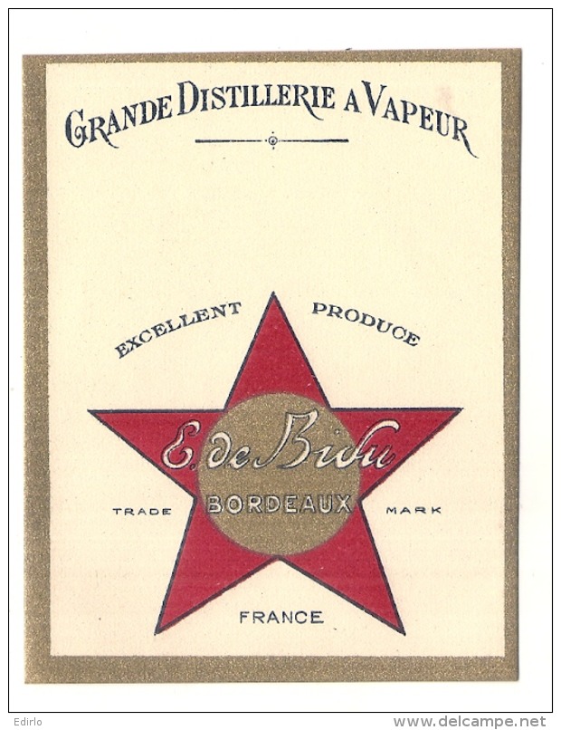 Distillerie à La Vapeur  Bordeaux - Eau De Didu 1900/1920 - Whisky