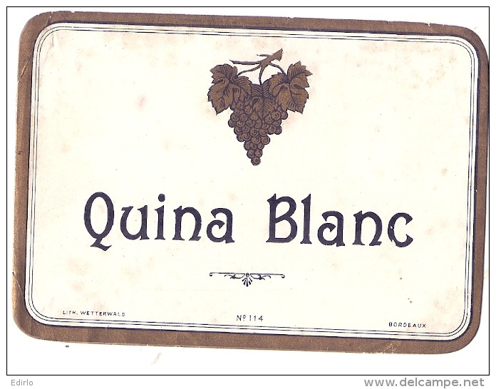 --- Modele Gébérique Imprimeur - QUINA BLANC - 1900/1930 - Whisky