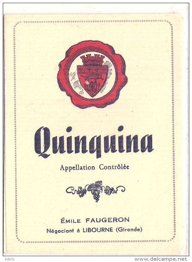 QUINQUINA  Emile Faucheron LIBOURNE - - Whisky