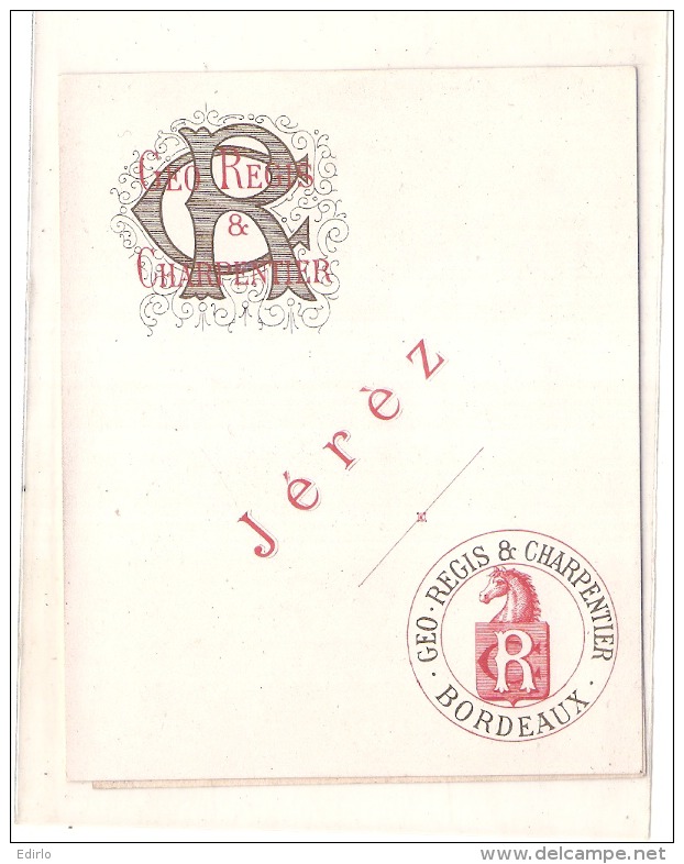 JEREZ  Geo Regis 1890/1920 - Vino Blanco