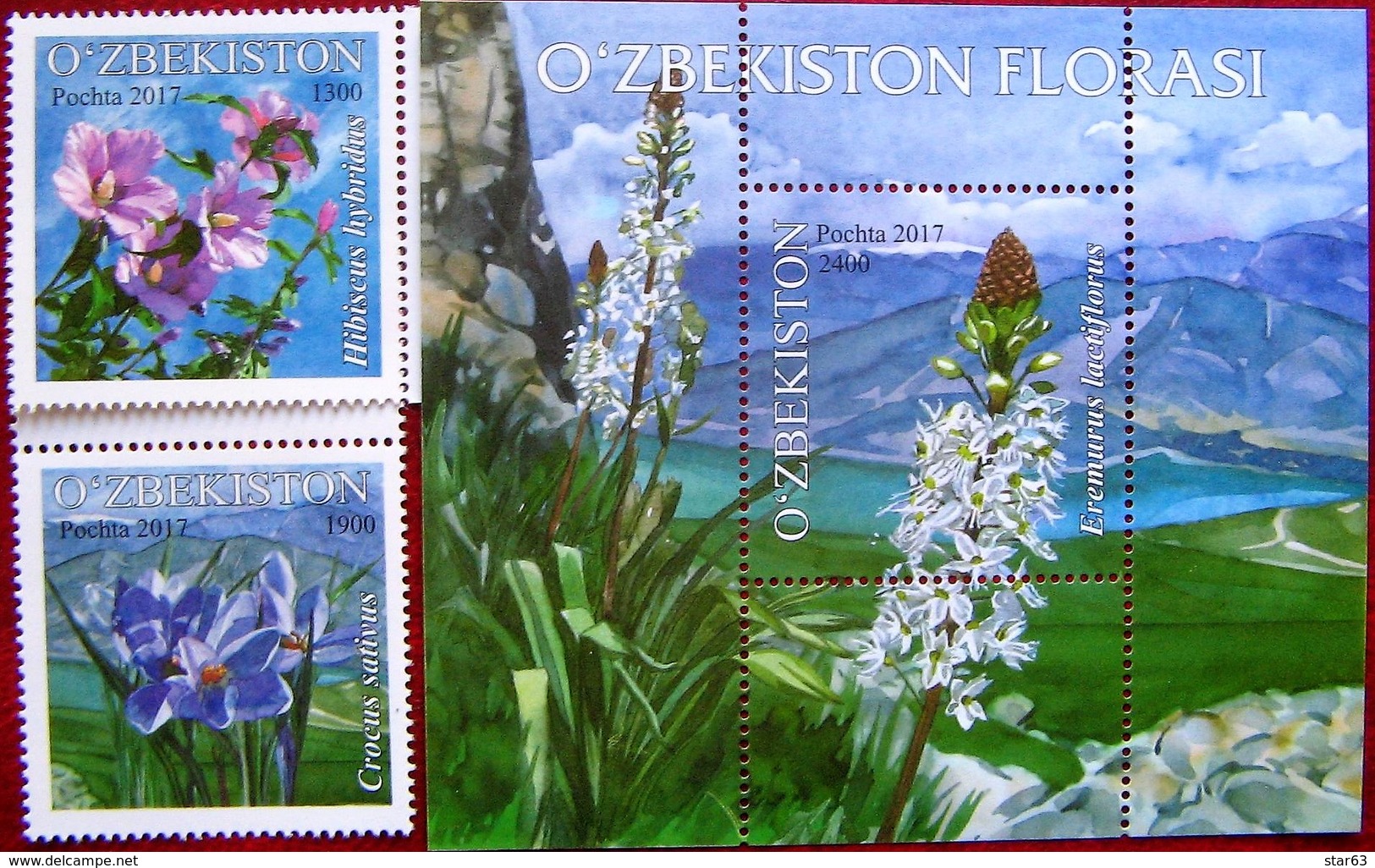 Uzbekistan  2017 Flora  S/S + 2 V MNH - Autres & Non Classés