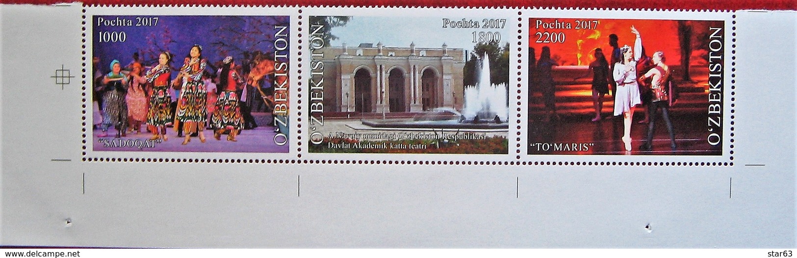 Uzbekistan  2017  Theater Of Tashkent   3 V MNH - Uzbekistan