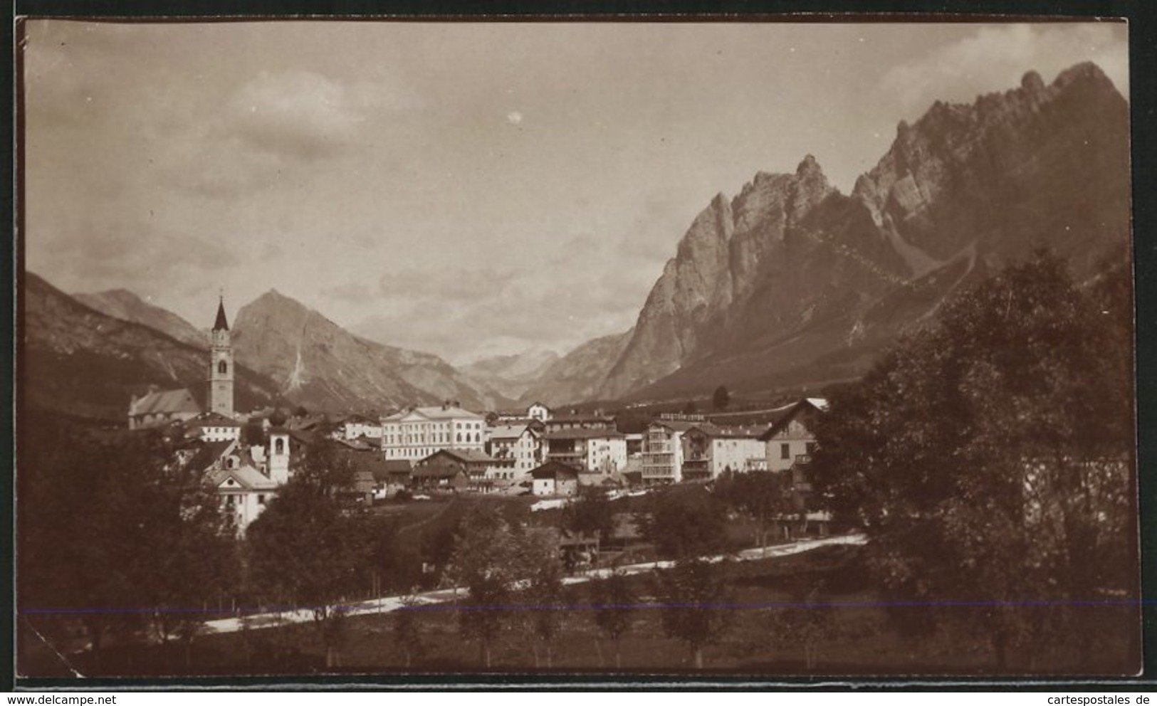 Foto E. Terschak, Cortina D´Ampezzo, Ansicht Cortina, Panorama Der Ortschaft Gegen Norden - Lieux