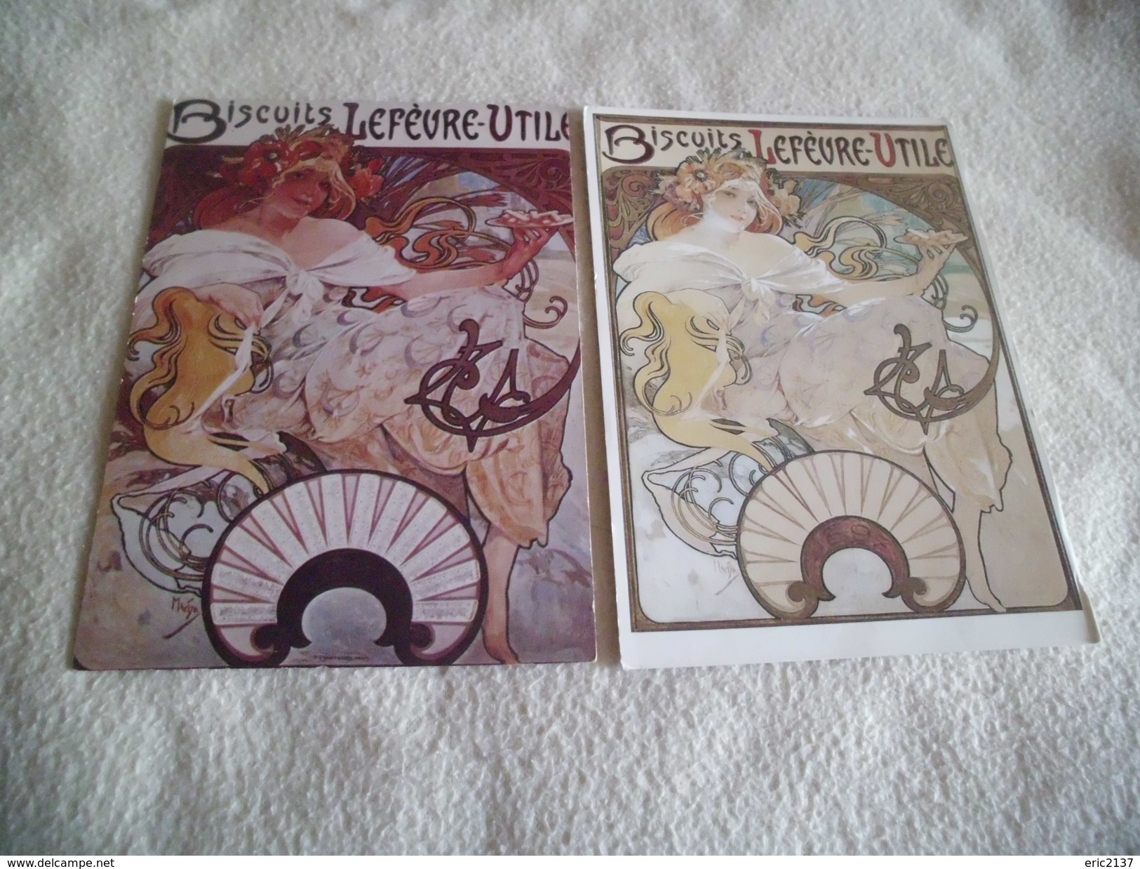 2 ILLUSTRATIONS ...MODELE POUR LE CALENDRIER LEFEVRE-UTILE - Mucha, Alphonse