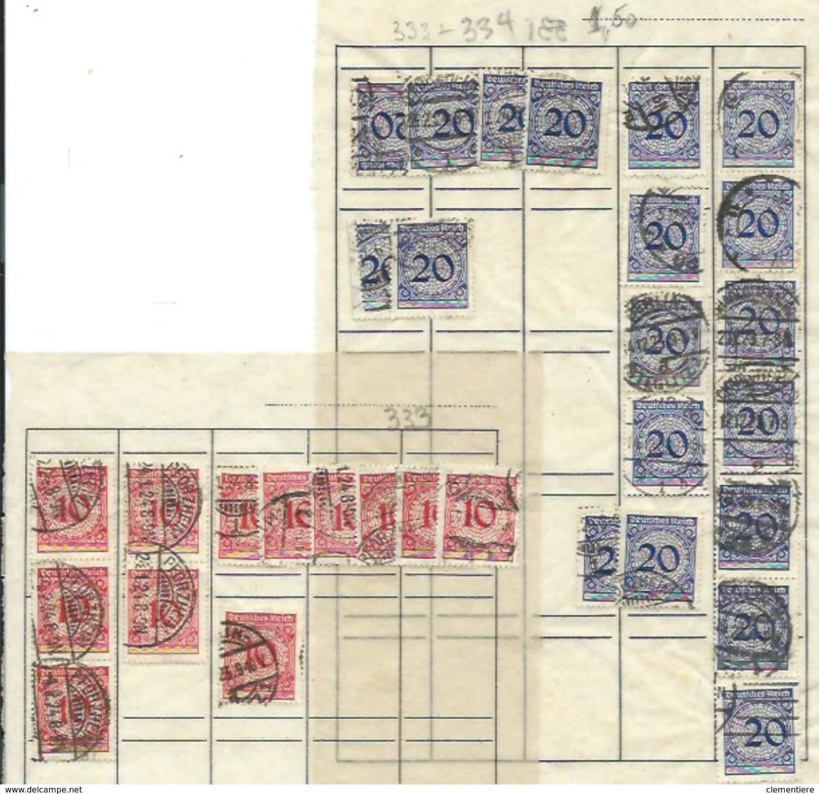 30 Timbres Entre Les N° 333 Et 334 - Gebraucht