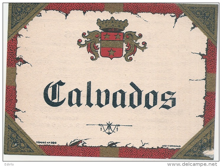 CALVADOS ---  étquette Générique Imprimeur - Impression Verso Descriptif Du Modele - - Whisky