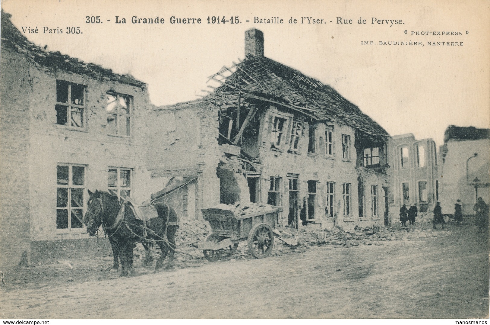 406/25 - PERVYSE - Carte-Vue écrite Par Un Soldat Belge En 1915 - Postes Militaires Belges Vers Angleterre - Zona No Ocupada