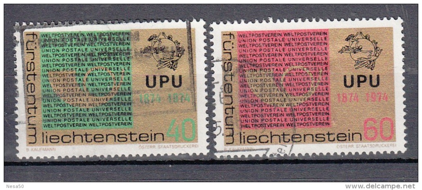 Liechtenstein 1974 Mi Nr 607 Tm 608  Compleet UPU - Gebruikt