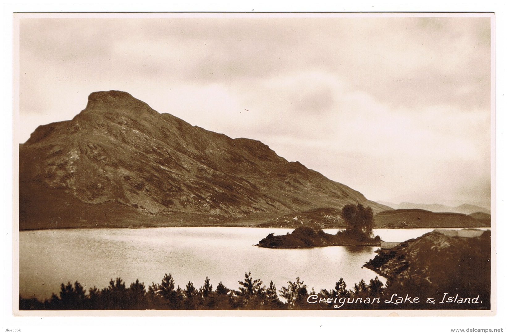 RB 1158 -  Real Photo Postcard Cregennan Lake Creigunan Lake &amp; Island Merionethshire Wales - Merionethshire