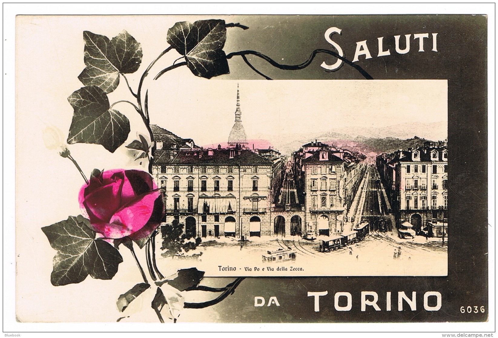 RB 1158 -  Super 1930's Postcard - Saluti Da Torino Turin Italy - Lugares Y Plazas