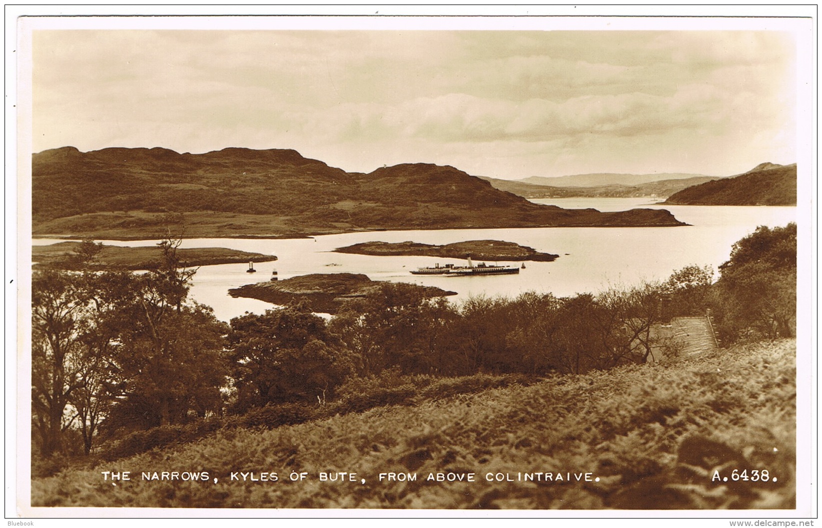 RB 1158 -  Real Photo Postcard - The Narrows Kyles Of Bute From Above Colintraive Scotland - Bute