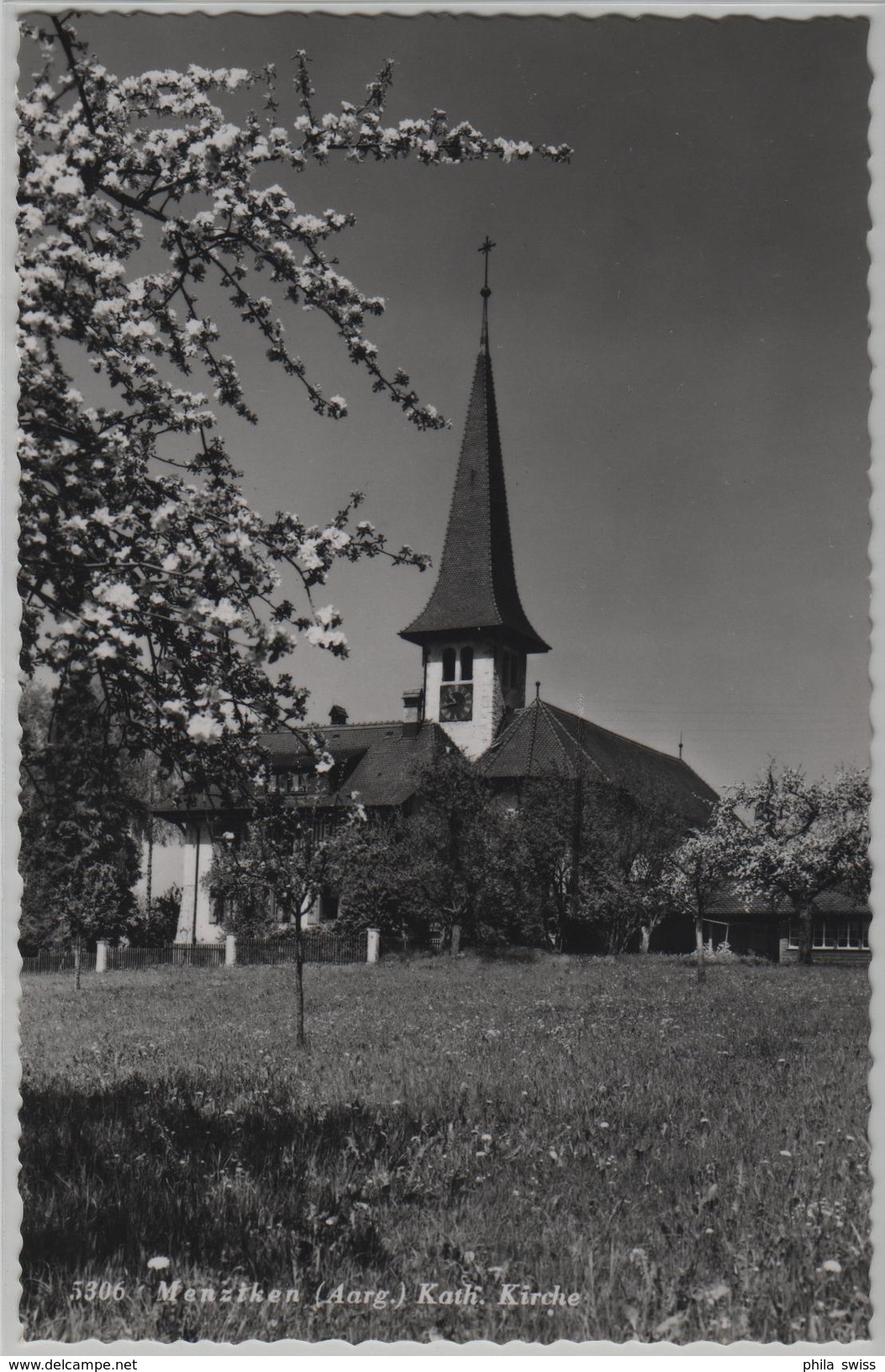 Menziken - Kath. Kirche Im Frühling - Photo: Rud. Suter No. 5306 - Menziken