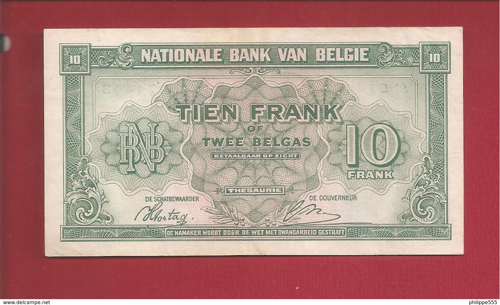 10 Francs 1943 Type 1 Londen - Other & Unclassified