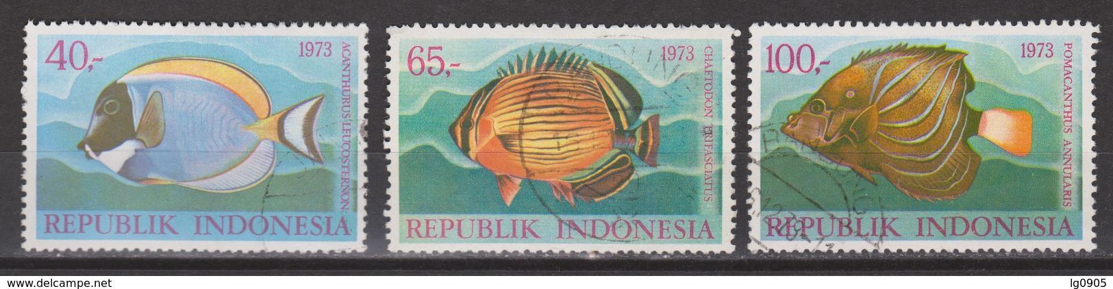 Indonesie Indonesia 756-758 Used ; Vissen, Fish, Poissons, Pescado 1973 NOW MANY STAMPS OF ANIMALS - Vissen