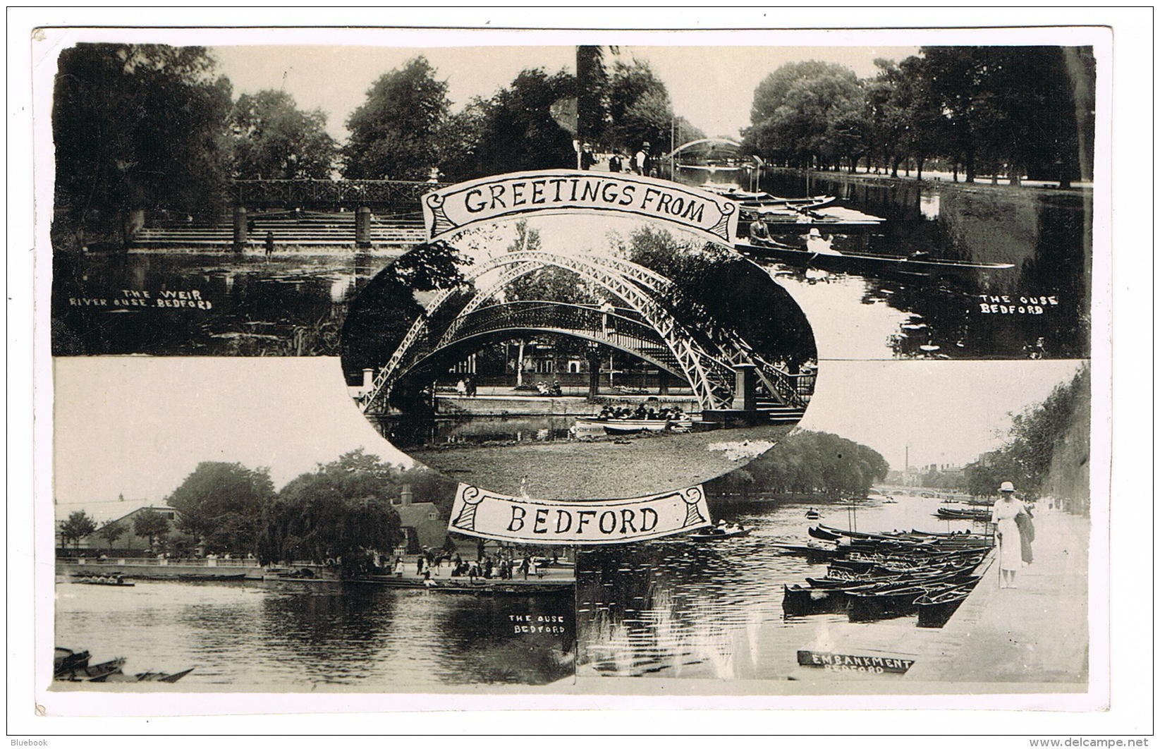 RB 1162 - 1925 Real Photo Multiview Postcard - Bedford - Bedfordshire - Bedford