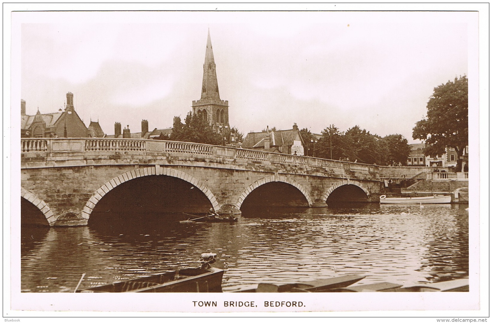 RB 1162 - Real Photo Postcard - Town Bridge Bedford - Bedfordshire - Bedford