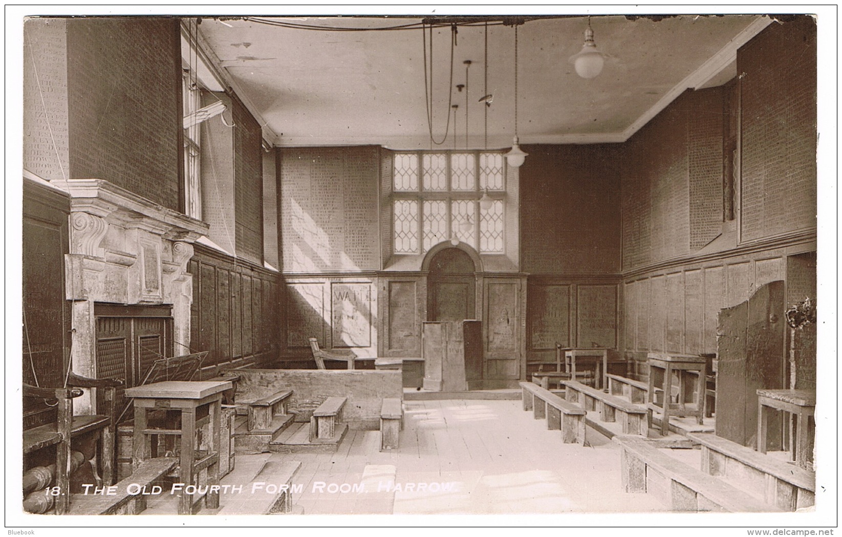 RB 1162 - Postcard - Old Fourth Form Room - Harrow School Middlesex - Middlesex