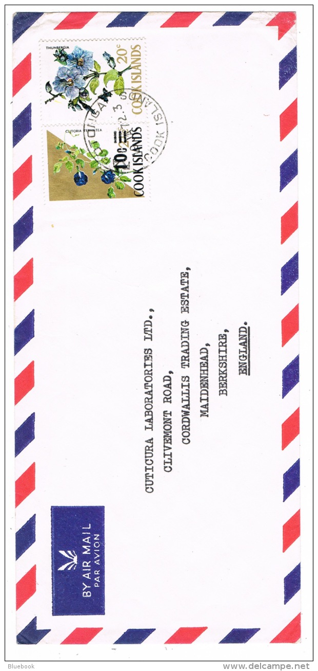 RB 1162 - Airmail Cover Cook Islands 30c Rate To Maidenhead UK - Flowers Theme - Cook Islands