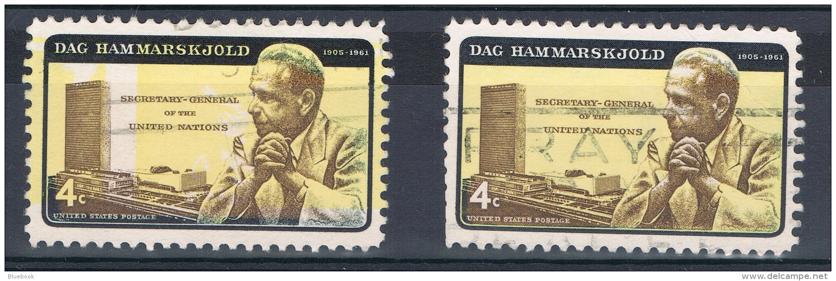 RB 1163 -  USA Dag Hammarskjold 4c Stamp - Printing Error &amp; Colour Shift - Varietà, Errori & Curiosità