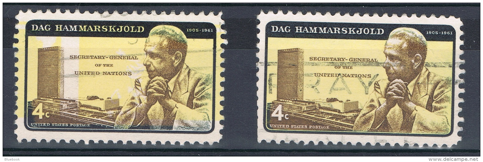 RB 1163 -  USA Dag Hammarskjold 4c Stamp - Printing Error &amp; Colour Shift - Abarten & Kuriositäten