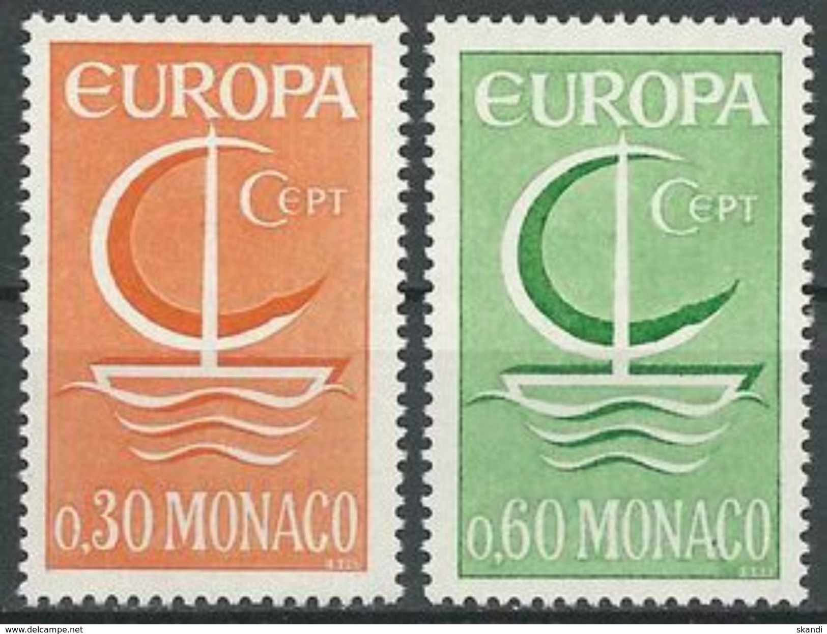 MONACO 1966 Mi-Nr. 835/36 ** MNH - CEPT - 1966
