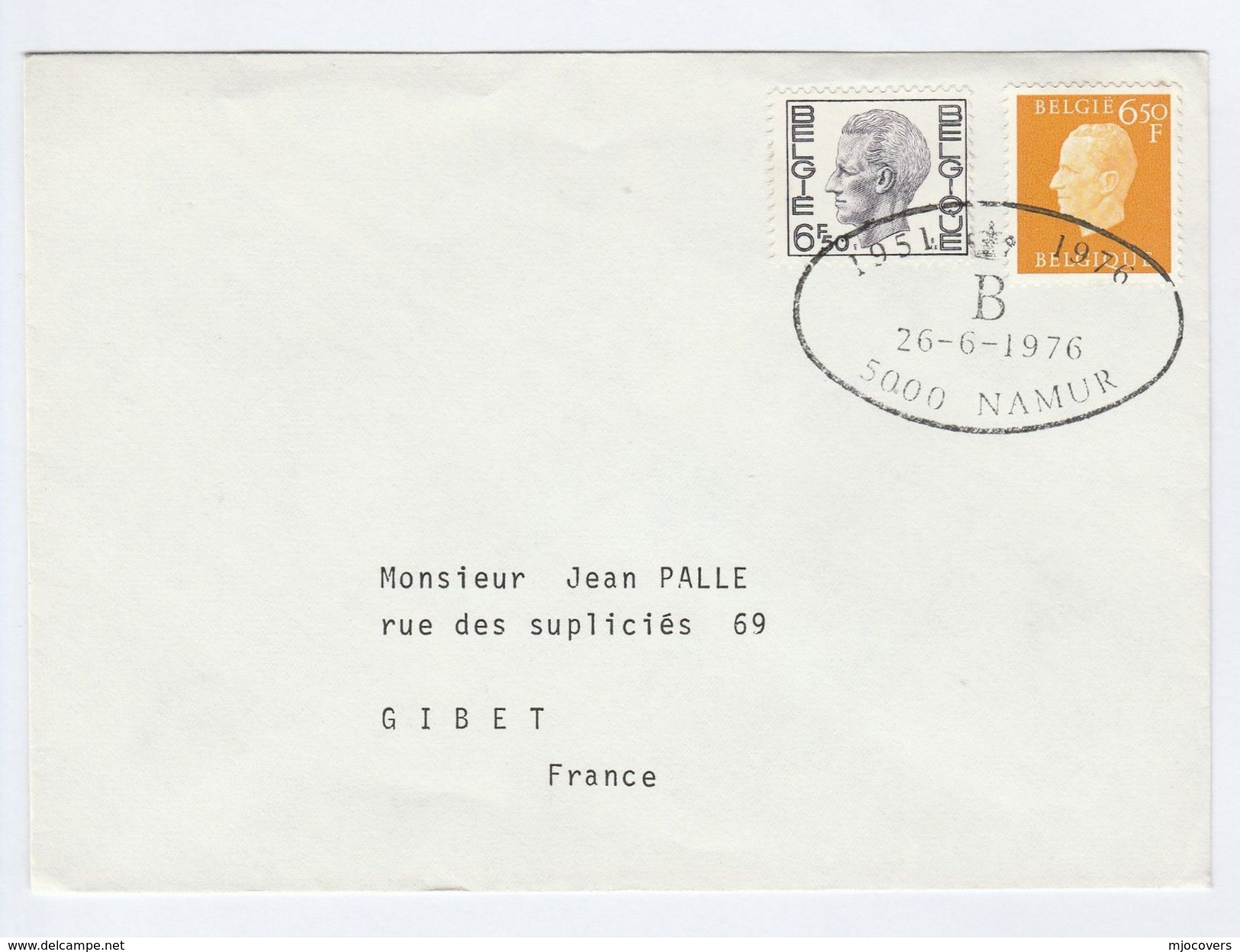 1976 Namur BELGIUM Stamps COVER EVENT Pmk '1951 1976 B' Royalty Stamps - Covers & Documents