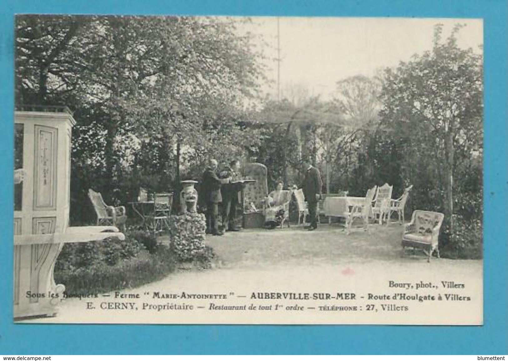 CPA Restaurant E. CERNY Propriétaire Ferme Marie Antoinette AUBERVILLE SUR MER 14 - Autres & Non Classés