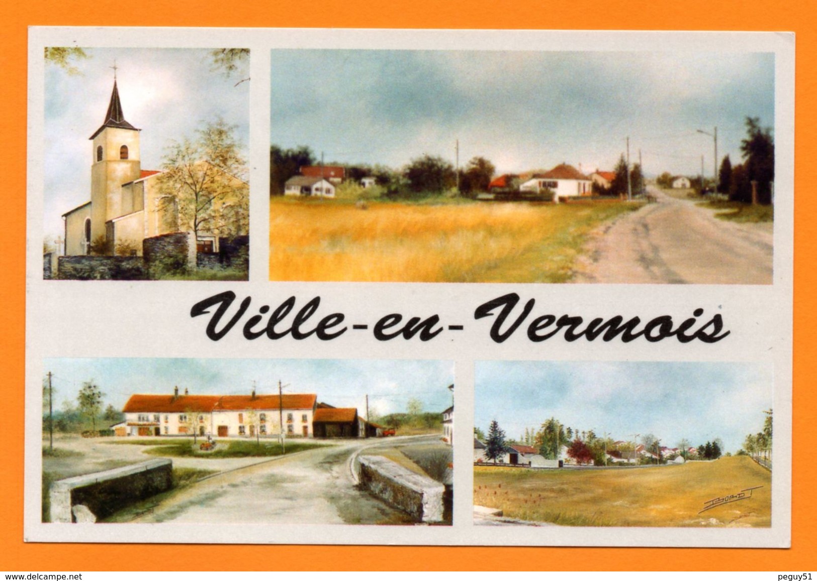 54. Ville-en-Vermois. Peintures Originales De Josette Bord - Otros & Sin Clasificación