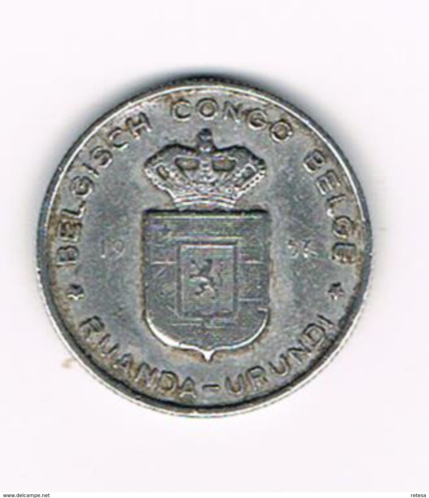 ) BELGISCH CONGO   BELGE - RUANDA  URUNDI   1 FRANC  1957 - 1951-1960: Baudouin I