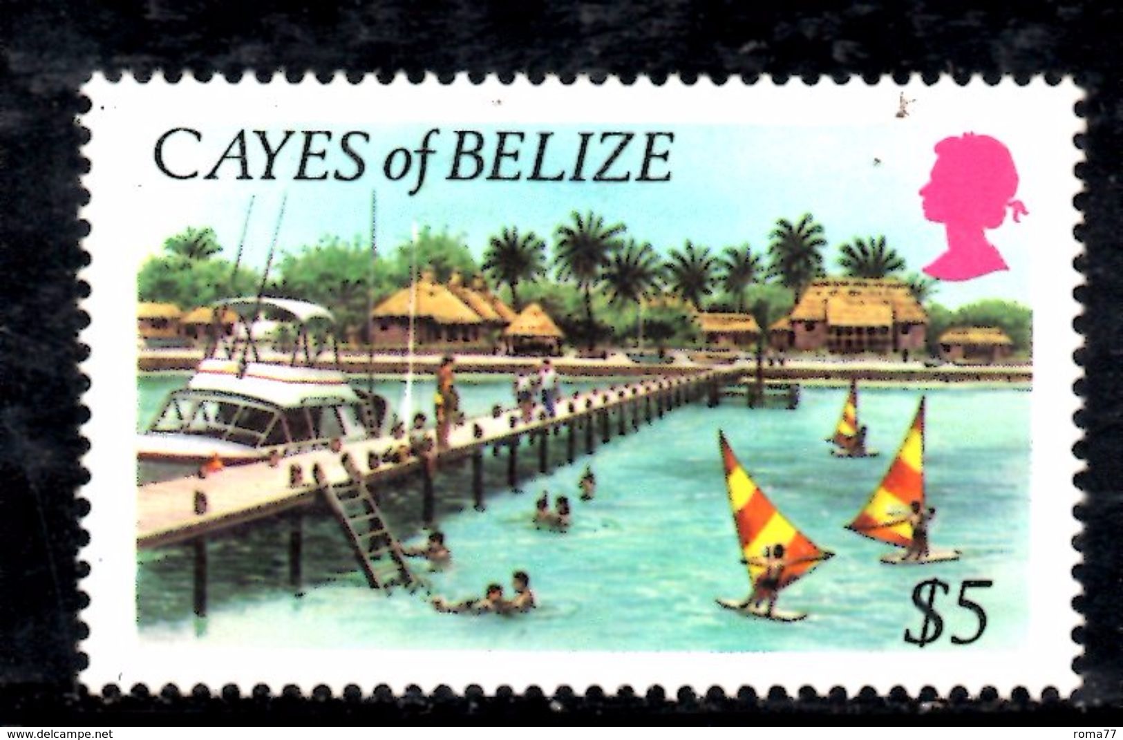 T1078 - CAYES BELIZE , 5 Dollari Yv N. 9  ***  MNH. - Belize (1973-...)