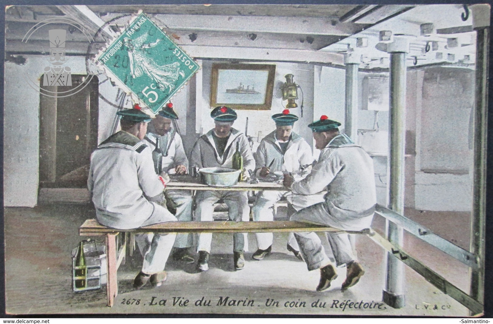 OLD POSTCARD - CP - 2678 LA VIE DU MARIN - UN COIN DU REFECTOIRE - POSTED CIRCULATED - Uniformes