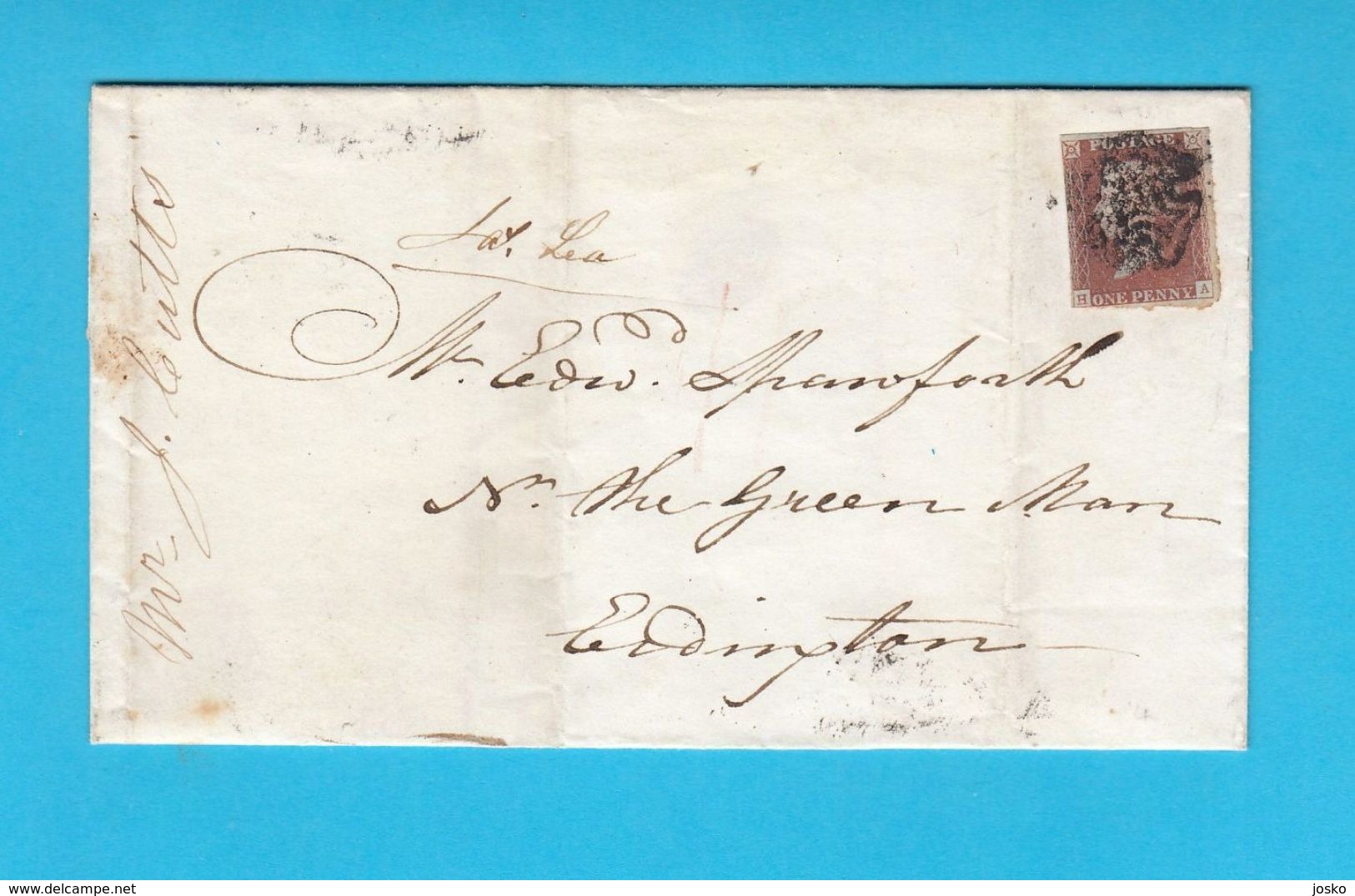 1841. PENNY RED ( HA ) - Letter Travelled 1841. Birmingham To Levington - Briefe U. Dokumente