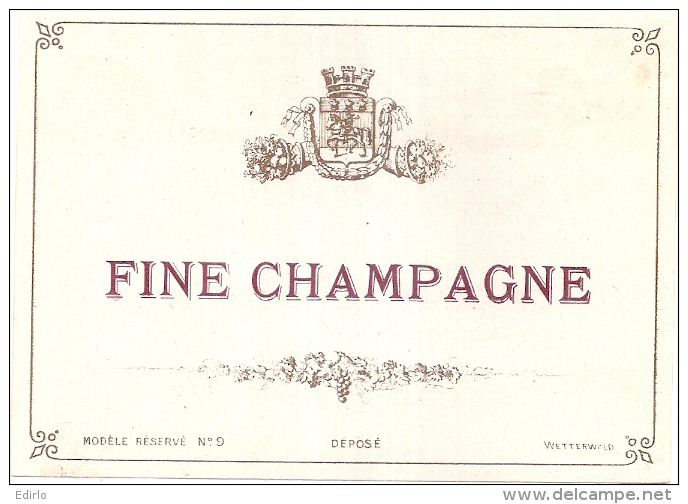 COGNAC  Fine Champagne Impression Dos Modele 9  - (4 Points De Colles Dos Aminci ) - Whisky