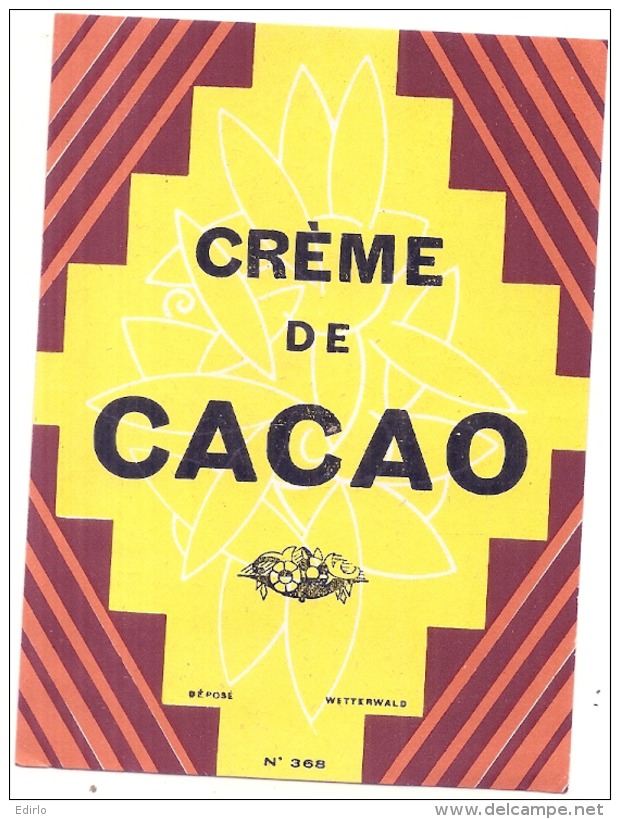 - étiquette - CREME DE CACAO   - (4 Points De Colles Dos Aminci ) - Whisky