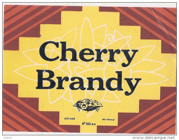 - étiquette - CHERRY BRANDY   - (4 Points De Colles Dos Aminci ) - Whisky