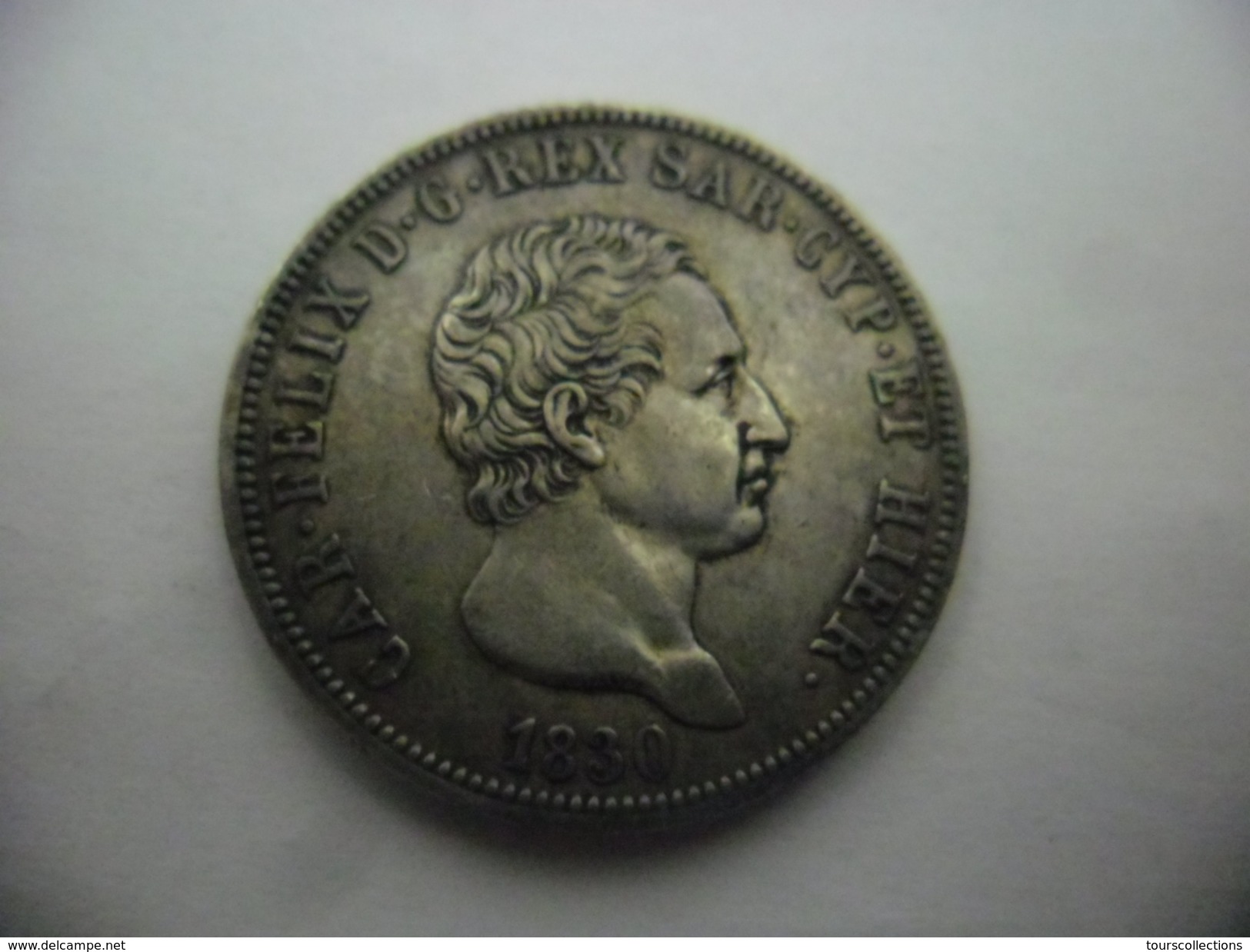 Carlo Felice, 1821-1831 : 5 Lire 1830 Genova Argento 900&permil; 25 Gr. 37mm Silver Argent ECU ITALIE Roi Sardaigne - Qu - Sonstige & Ohne Zuordnung