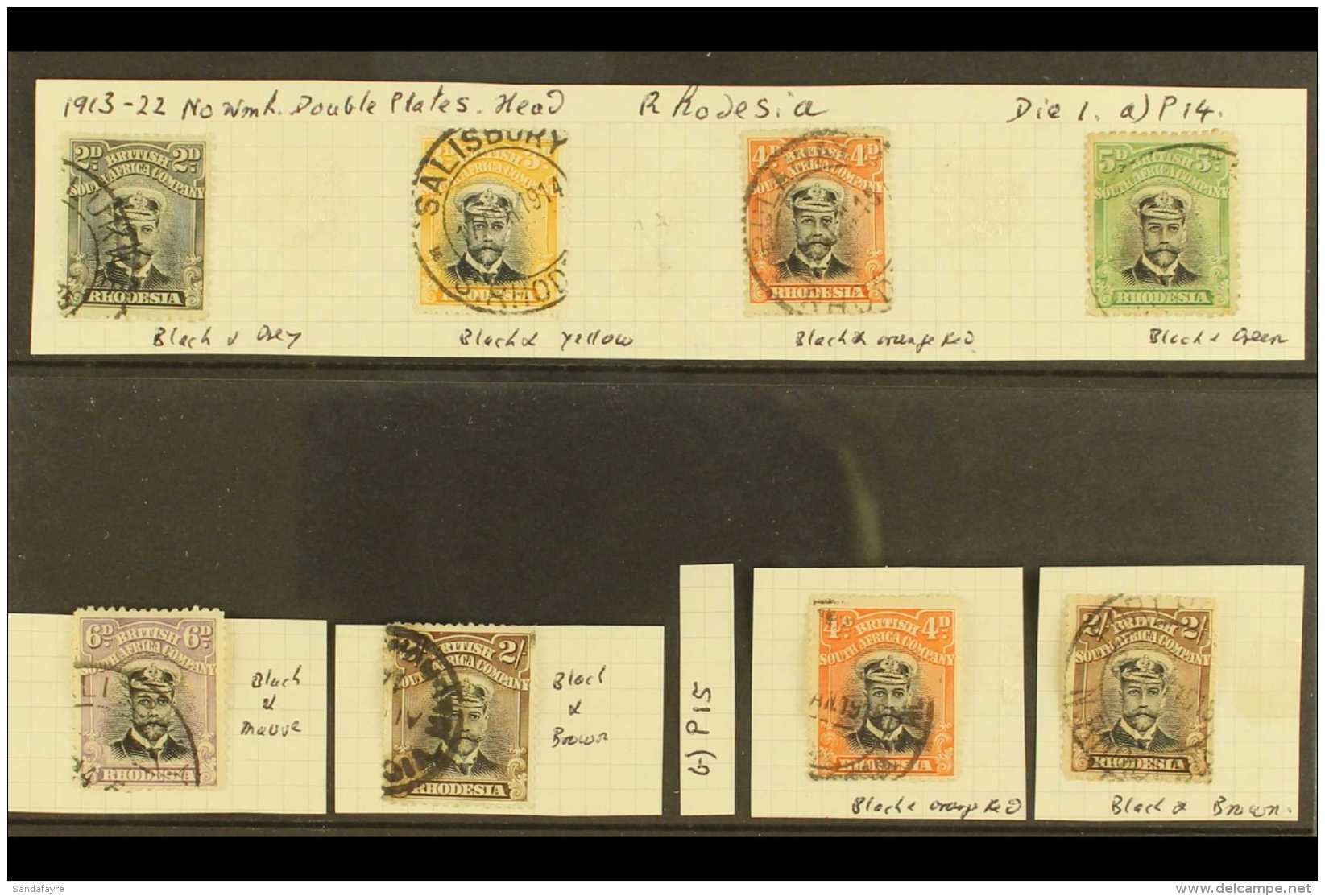 1913-19 USED ADMIRALS Includes 1913-19 Double Working Plates, Head Die I (perf 14) 2d, 3d, 4d, 5d, 6d, And 2s, SG... - Sonstige & Ohne Zuordnung