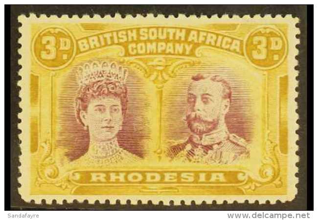 1910 3d Violet And Ochre, Double Head, SG 137, Very Fine Well Centered Mint. For More Images, Please Visit... - Autres & Non Classés