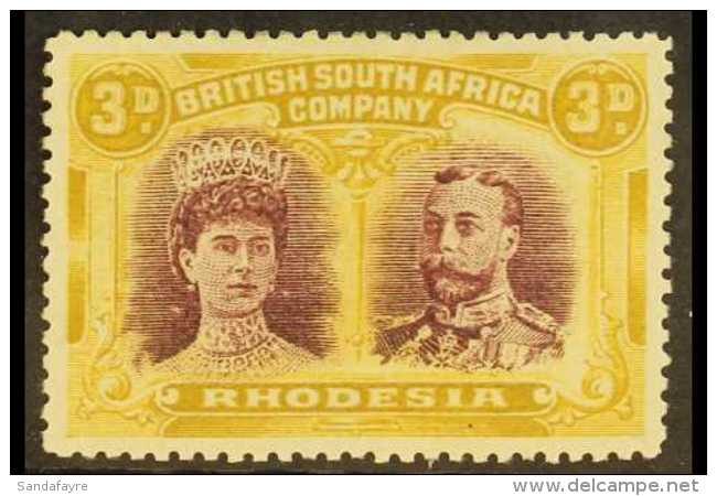 1910 3d Magenta And Yellow-ochre, Double Head, SG 136, Superb, Well Centered Mint Large Part Og. For More Images,... - Sonstige & Ohne Zuordnung