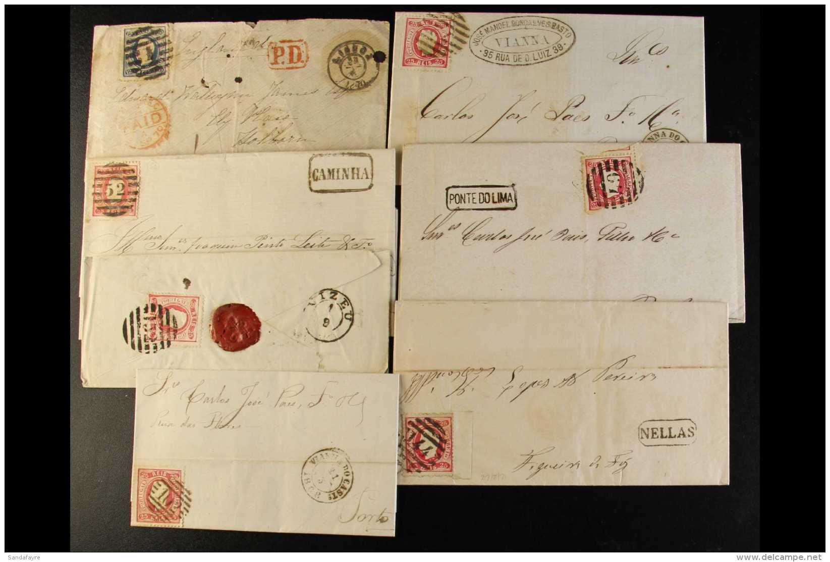 1867-71 POSTAL HISTORY HOARD Old-time Accumulation Of Entire Letters, Almost All Bearing 1867-70 Curved Label 25r... - Sonstige & Ohne Zuordnung