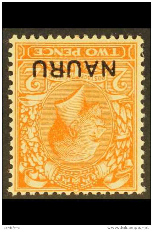 1916-23 KGV 2d Orange (Die I) With Watermark Inverted And Reversed, SG 4y, Never Hinged Mint. For More Images,... - Nauru