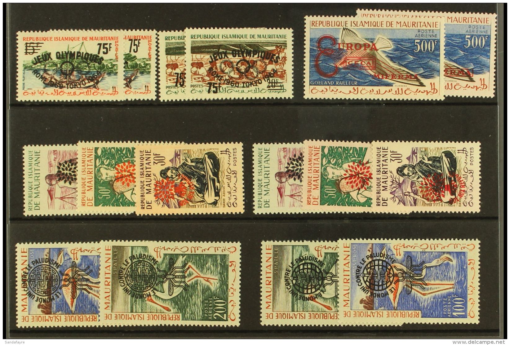 1962 OVERPRINTS WITH ALL TYPES. All Different Never Hinged Mint Group On A Stock Card, Inc 1962 Olympics,... - Sonstige & Ohne Zuordnung