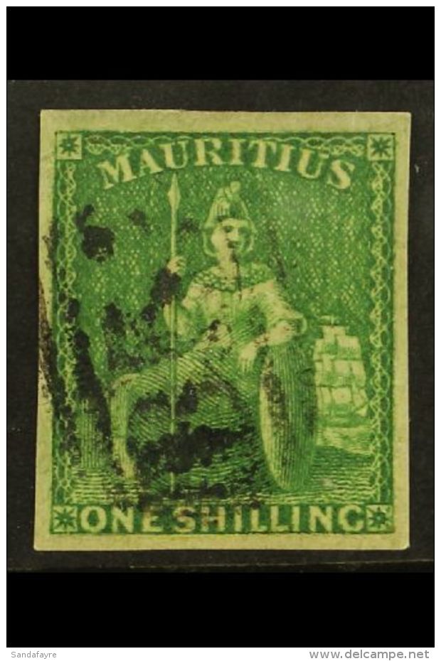 1859 1s Yellow Green, SG 35, Very Fine Used With Good Margins All Round And Neat Central B53 Cancel. For More... - Mauritius (...-1967)