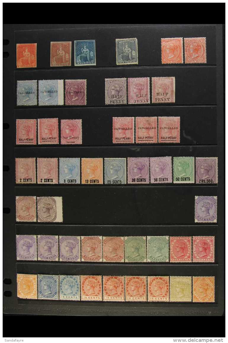 1858-1938 MINT COLLECTION/ACCUMULATION On Stock Pages, Inc 1858-62 6d (4 Margins), 1862 6d Unused, 1863-72 3d... - Mauritius (...-1967)