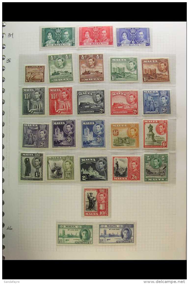 1937-76 FINE MINT COLLECTION An Attractive Collection In An Album With All Stamps From 1971 Onwards Never Hinged,... - Malta (...-1964)