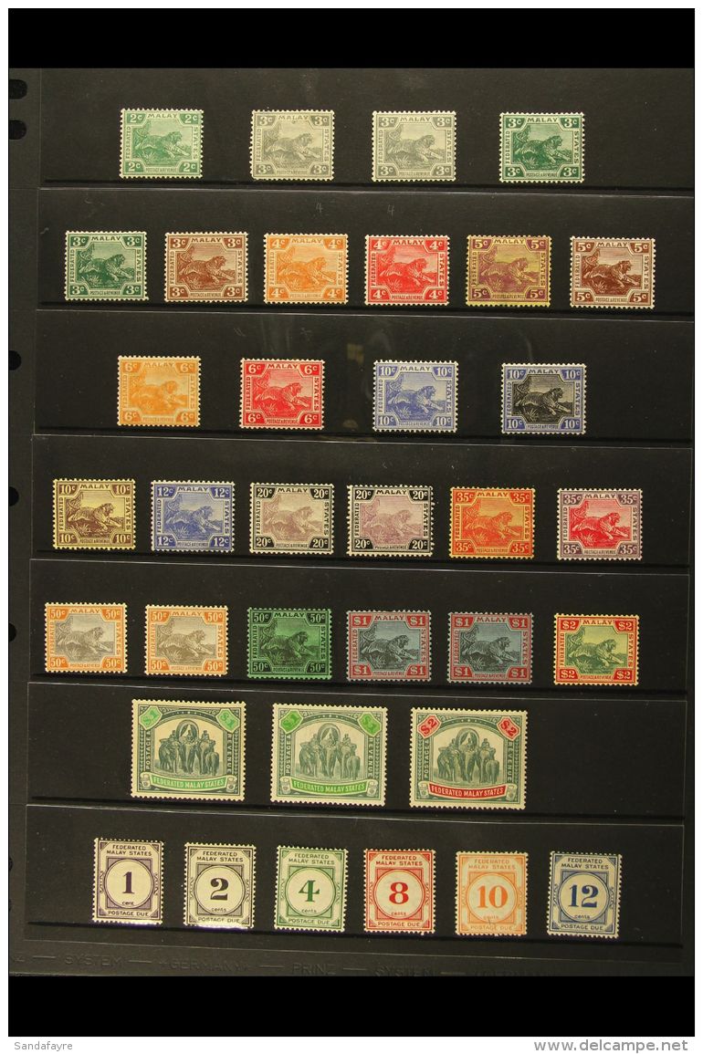 FEDERATED MALAY STATES 1922-34 SCRIPT CA WATERMARK MINT SELECTION On A Stock Page With Shades Etc To Both $2 Plus... - Sonstige & Ohne Zuordnung