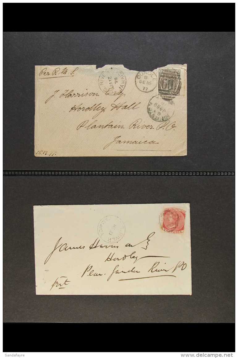 1877-1892 Covers Addressed To The Harrison Family, Hordley Estate, Plantain Garden River P.O. Five Covers Bear... - Jamaica (...-1961)