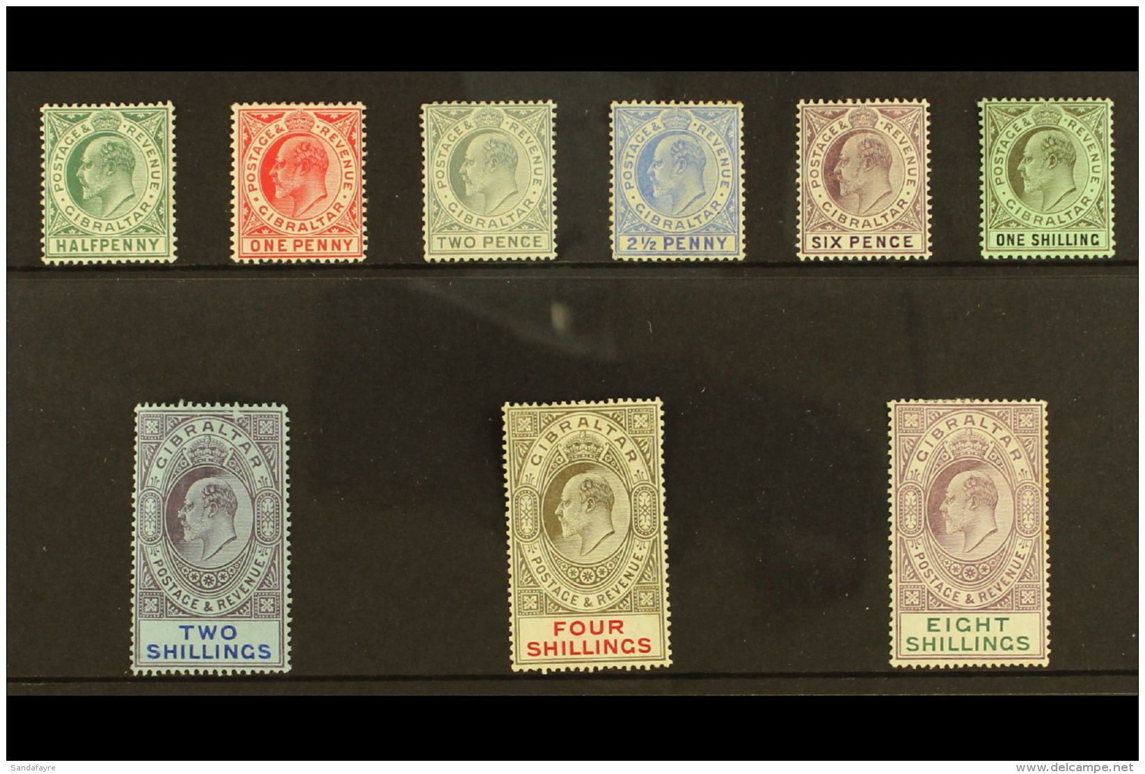 1906-11 KEVII New Colour Definitive Set, SG 66/74, Some Tiny Imperfections, Generally Fine Mint (9 Stamps) For... - Gibraltar